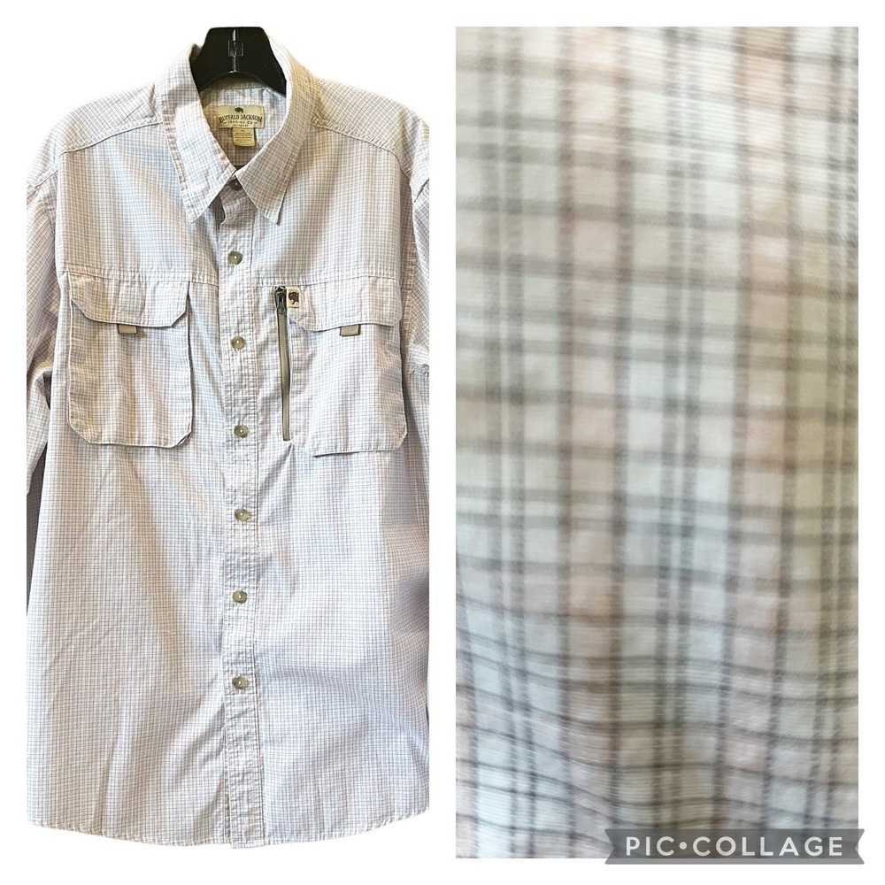 Buffalo Jackson Trading Co Long Sleeve Pink Check Button Up Fishing Shirt Sz XL